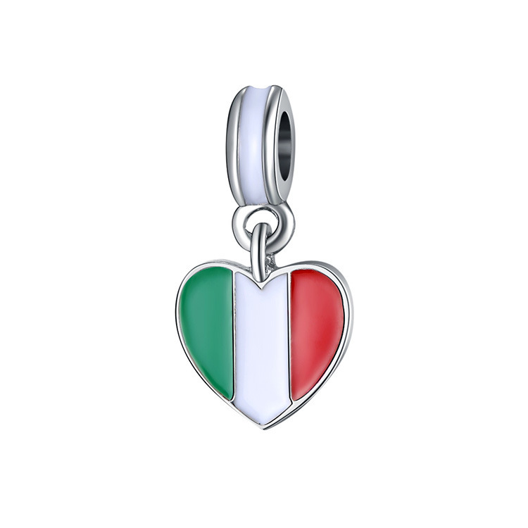 pandora, france heart flag pendant charm, paris, travel, trip New Zealand Spain Italy Germany Russia