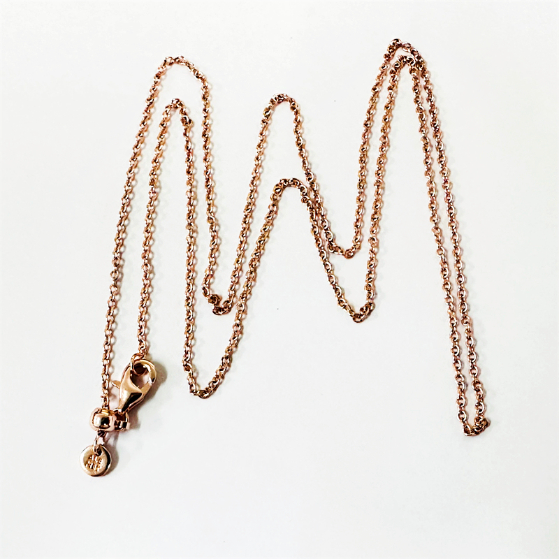 curb chain pandora rose gold plated necklace