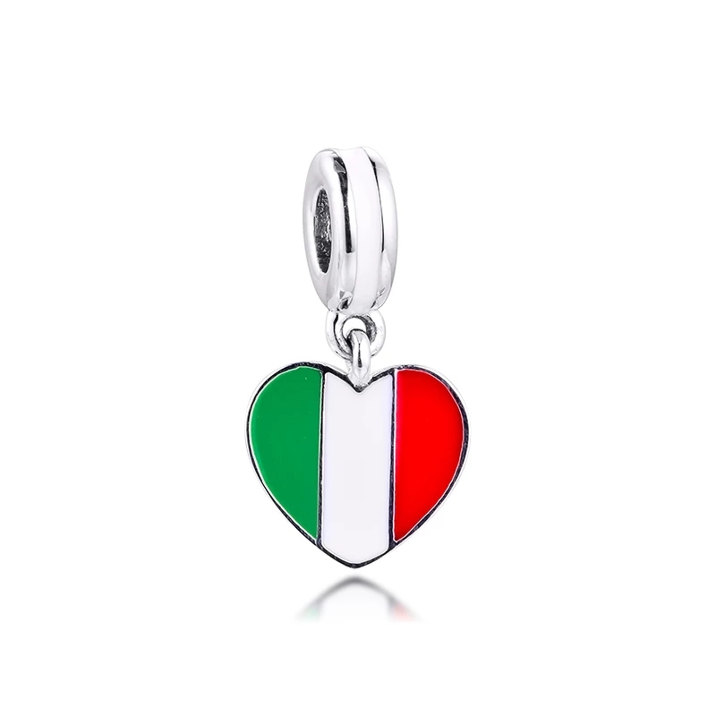 pandora, france heart flag pendant charm, paris, travel, trip New Zealand Spain Italy Germany Russia