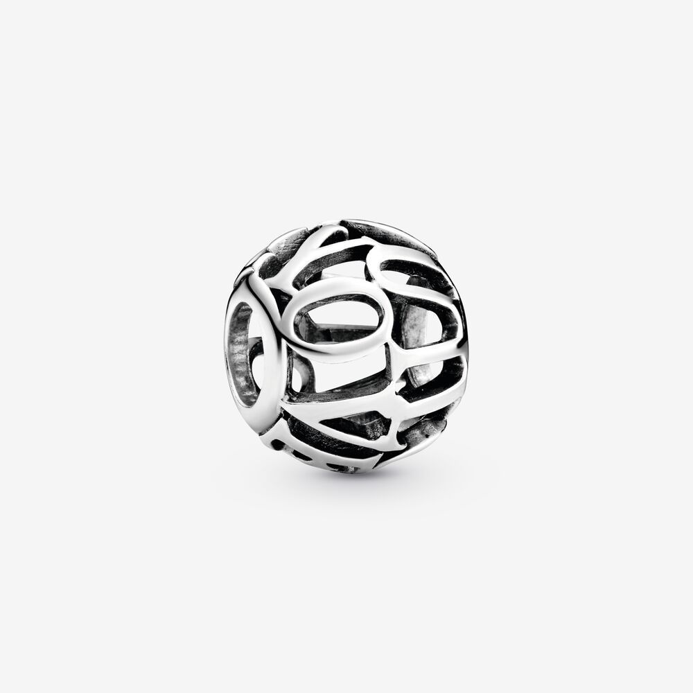 i love you script pandora charm openwork ball  s925 sterling silver