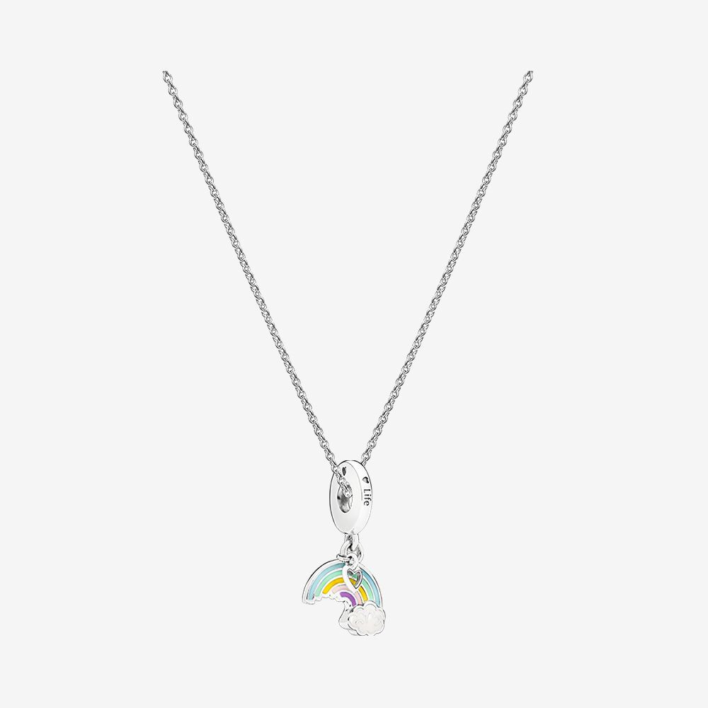 pandora s925 ale silver rainbow necklace
