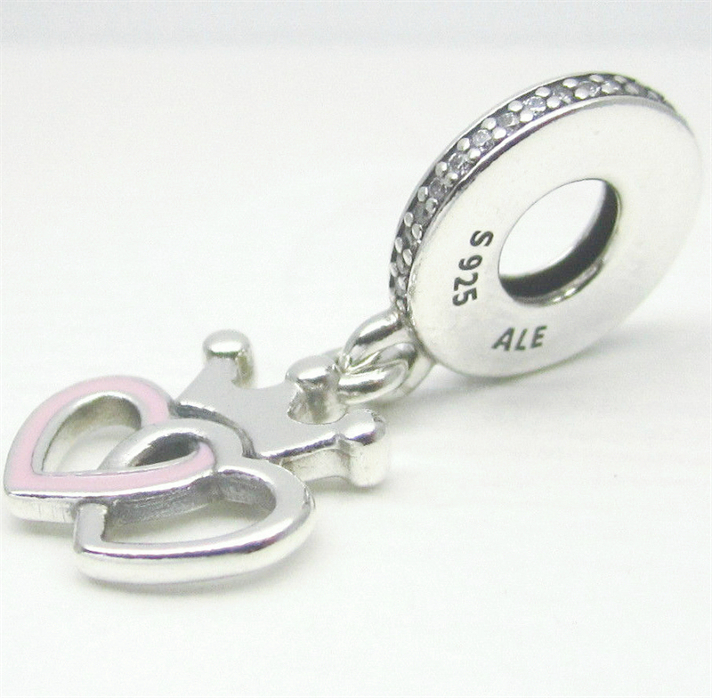 pandora silver crowned hearts pendant charm mint condition