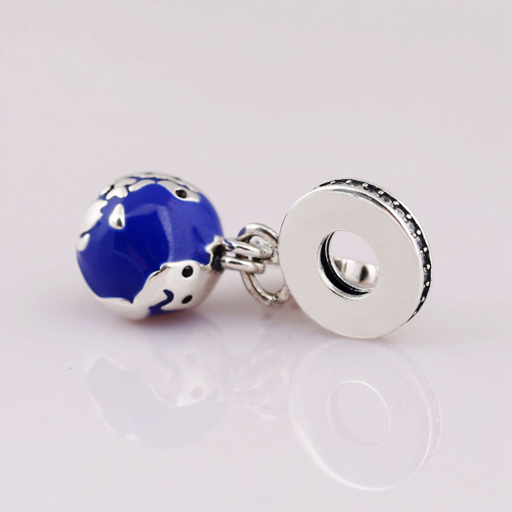 mickey mouse globe Pandora sterling silver charm