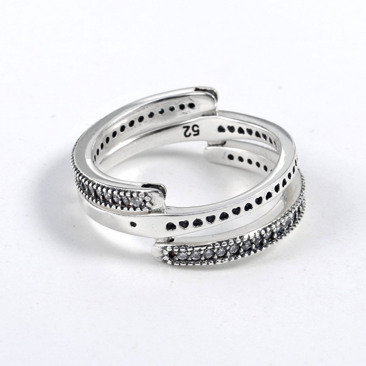 PANDORA FLIPPING HEARTS OF PANDORA RING S925 ALE STERLING SILVER