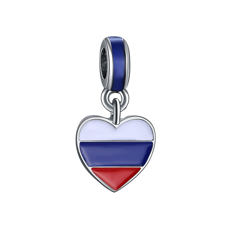 pandora, france heart flag pendant charm, paris, travel, trip New Zealand Spain Italy Germany Russia