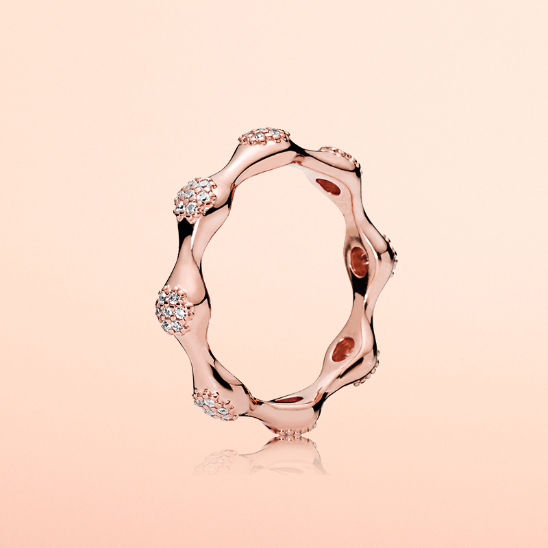 PANDORA Sparkling Pavé Modern Love Pod Ring ROSE