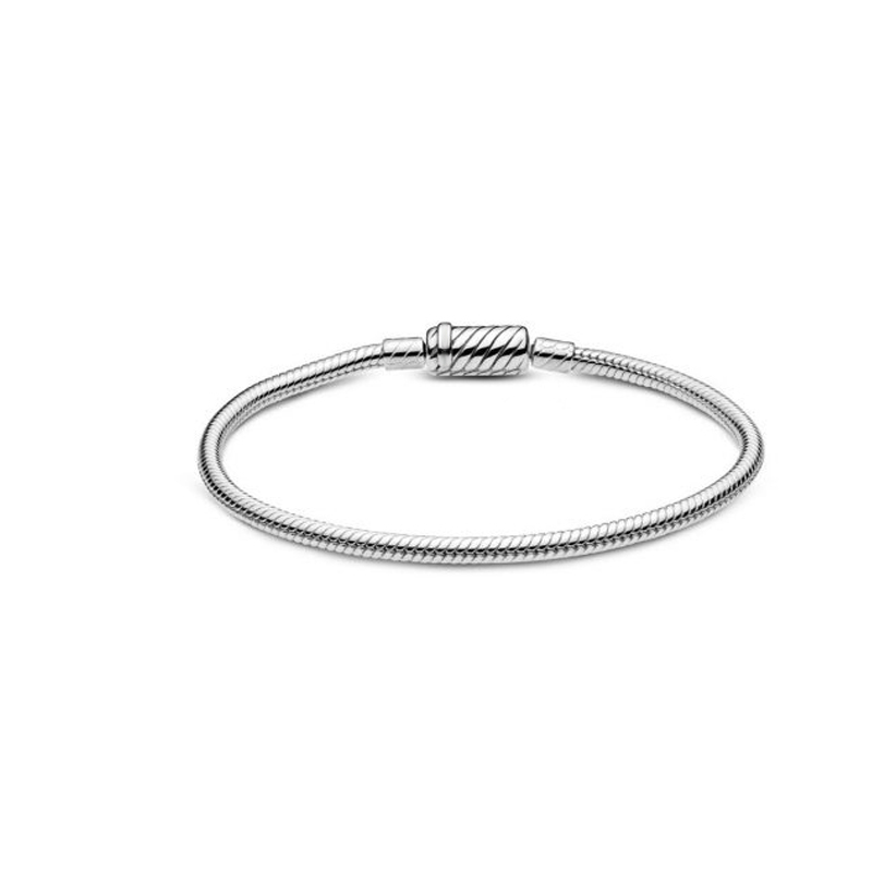 pandora silver jewelry chain bracelet heart clasp charm snake fashion