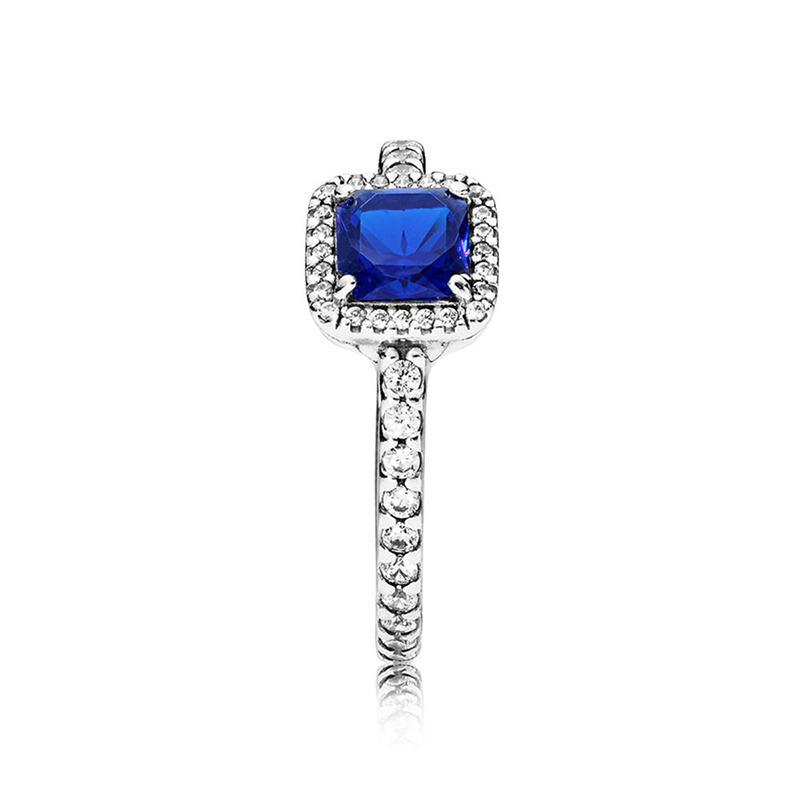 pandora timeless elegance ring blue & clear