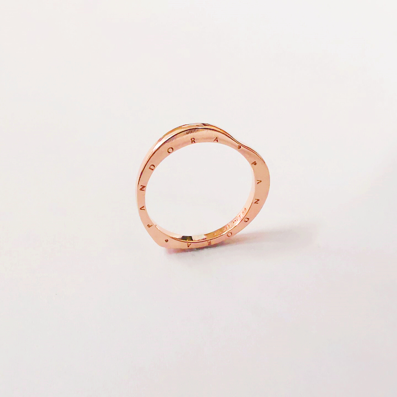 Heart-Shaped Pandora Logo rose gold Ring