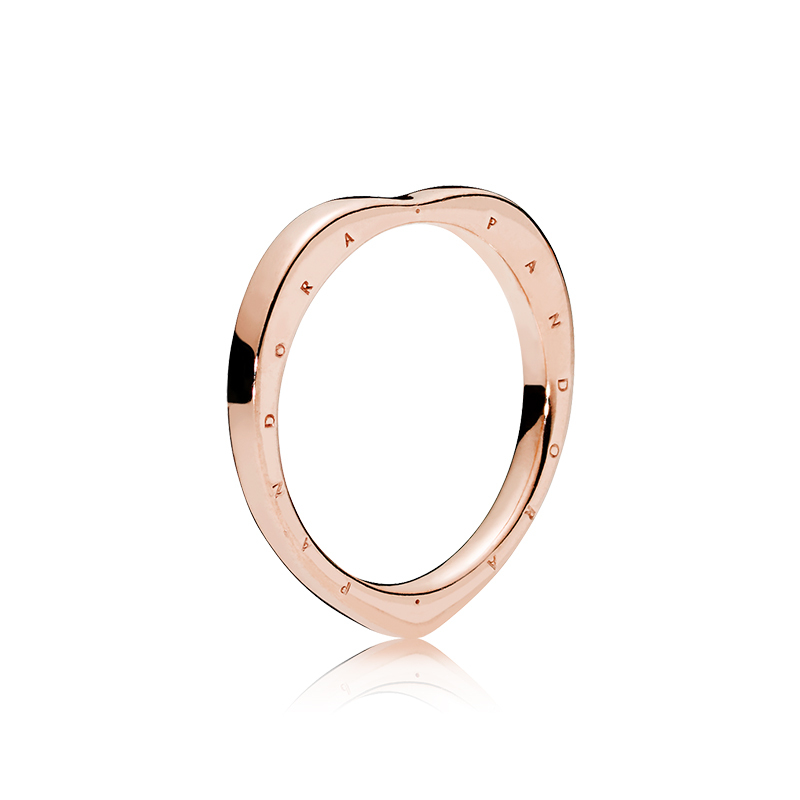 Heart-Shaped Pandora Logo rose gold Ring