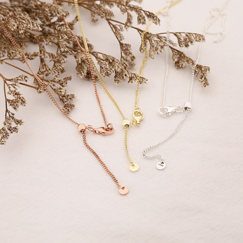 curb chain pandora rose gold plated necklace