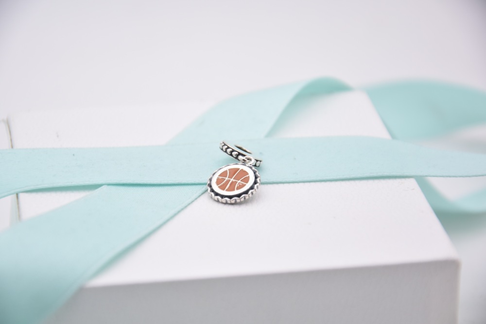 pandora basketball dangle mixed enamel charm