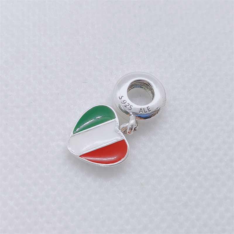 pandora, france heart flag pendant charm, paris, travel, trip New Zealand Spain Italy Germany Russia