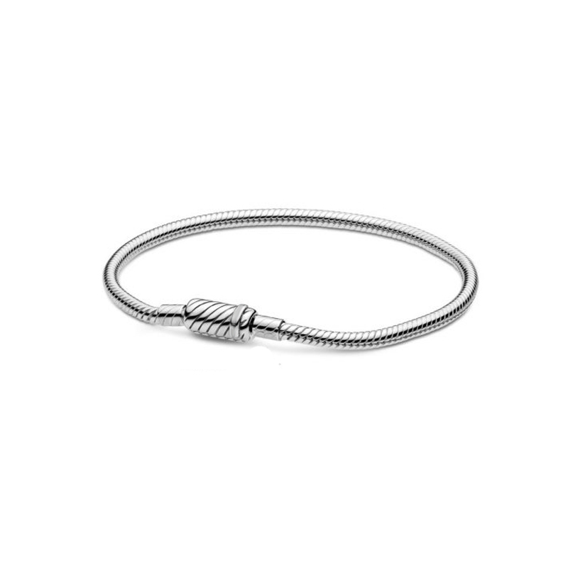pandora silver jewelry chain bracelet heart clasp charm snake fashion