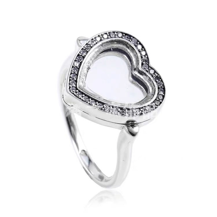 pandora floating heart locket ring