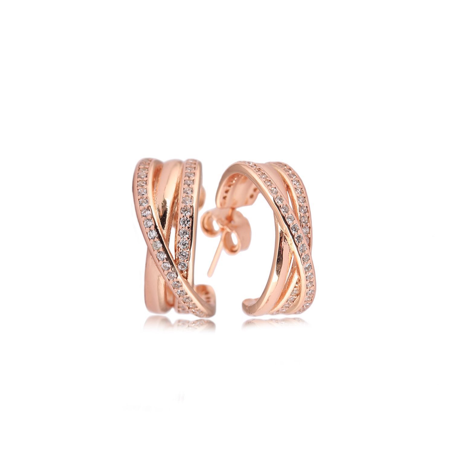 pandora entwined hoop earrings gold rose s925 silver sterling 2020