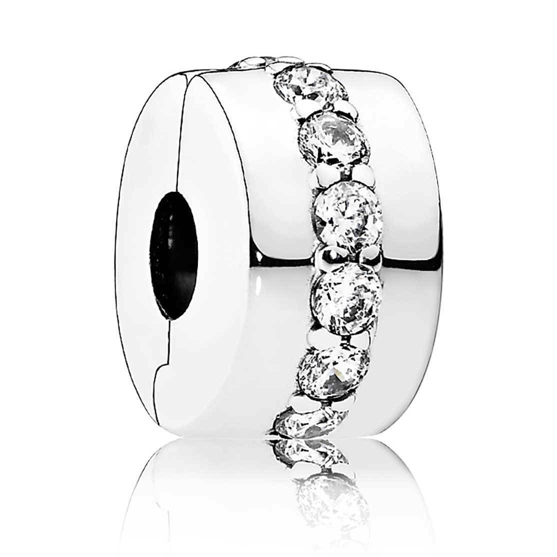 pandora silver charm shining path clip