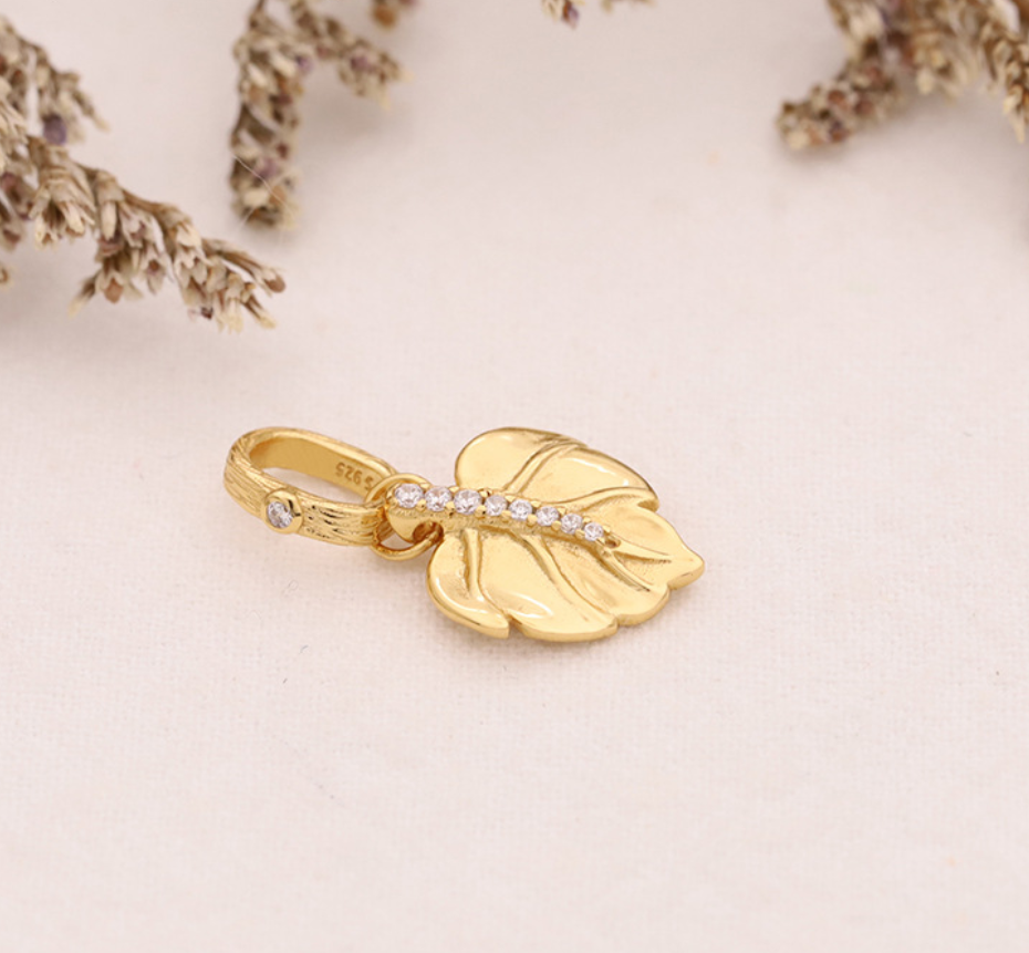 pandora shining leaf pendant s925 ale