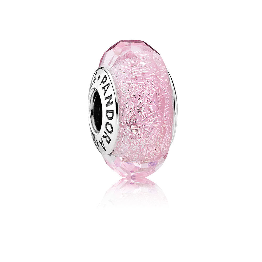 PANDORA IRIDESCENT PINK FACETTED MURANO GLASS CHARM