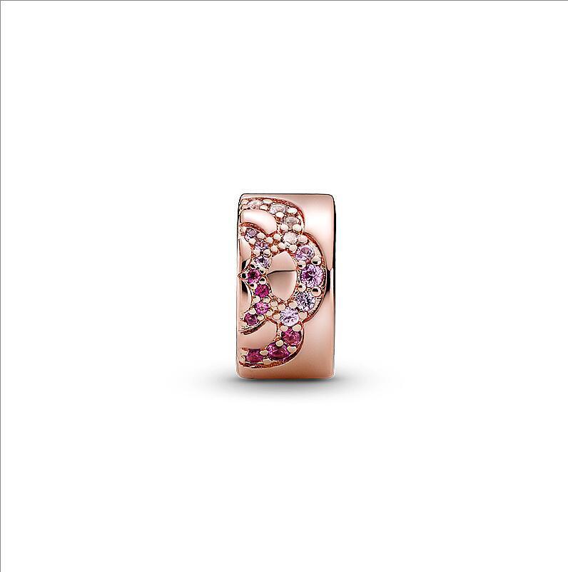 pandora pink fan pattern spacer clip charm sterling silver s925 love 2020