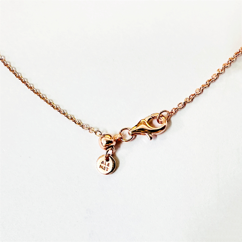curb chain pandora rose gold plated necklace
