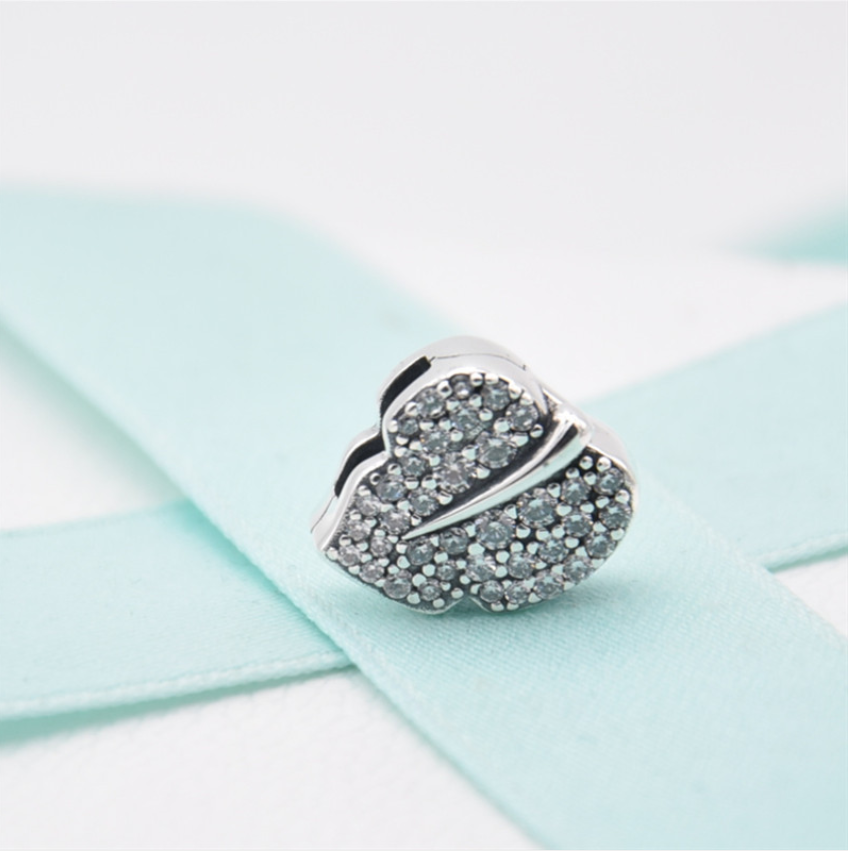 pandora reflexions sparkling leaf clip charm s925 ale