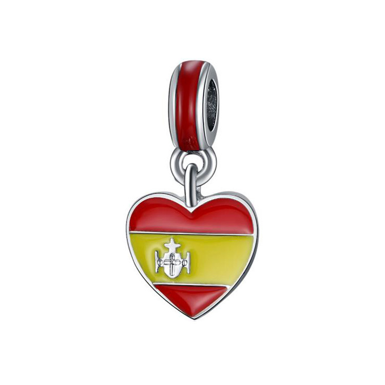 pandora, france heart flag pendant charm, paris, travel, trip New Zealand Spain Italy Germany Russia