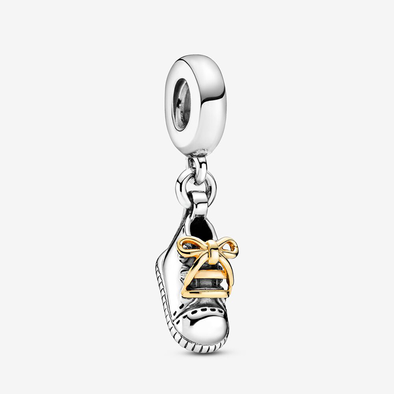 pandora charms silver and gold baby bootie/shoe