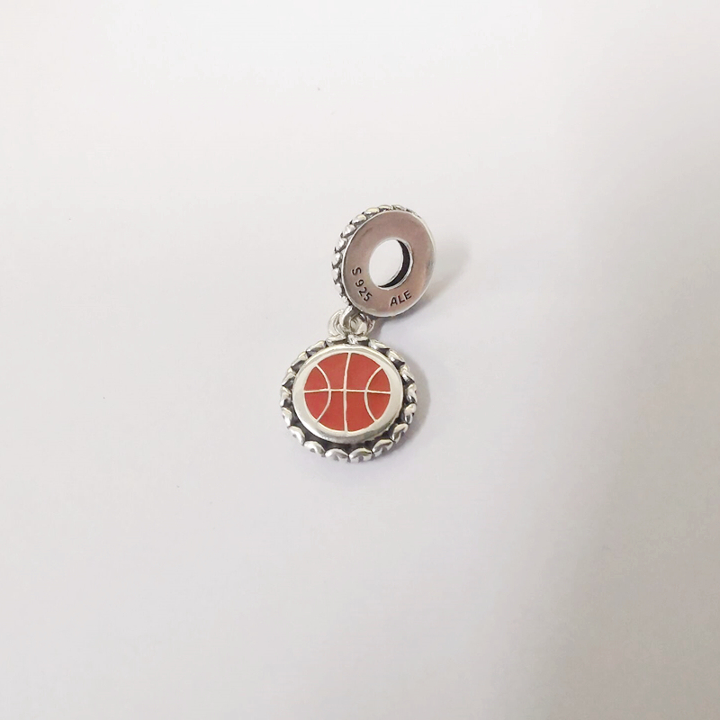 pandora basketball dangle mixed enamel charm