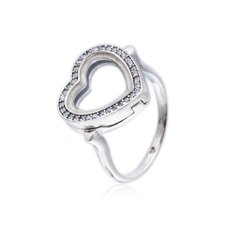pandora floating heart locket ring