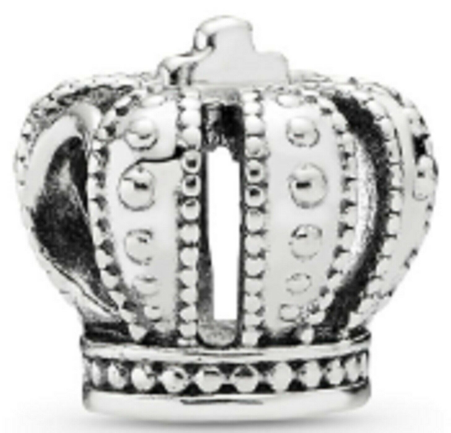 sterling silver cz pandora crown charm