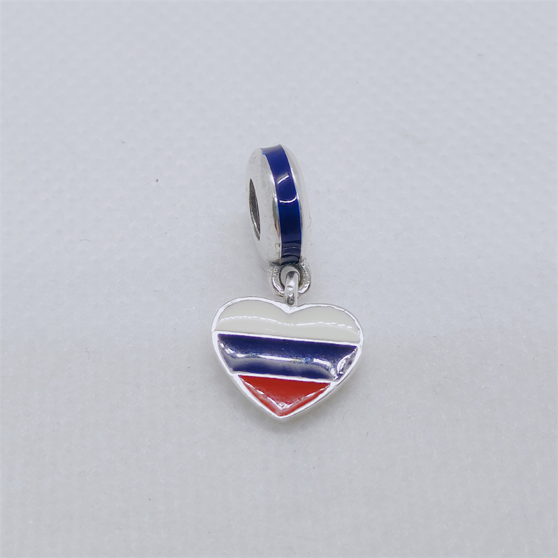 pandora, france heart flag pendant charm, paris, travel, trip New Zealand Spain Italy Germany Russia