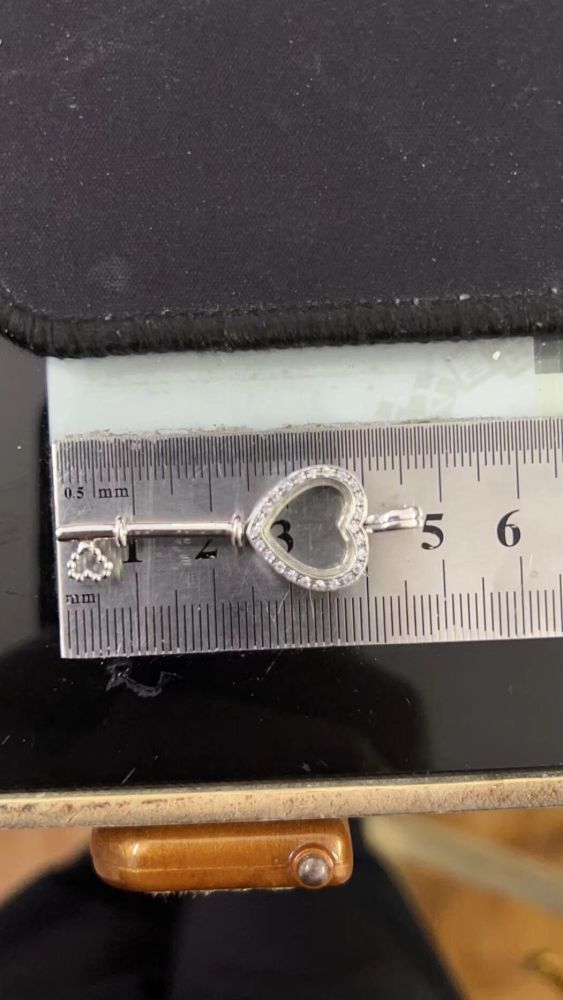 PANDORA FLOATING HEART LOCKET KEY NECKLACE