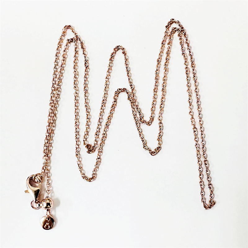 curb chain pandora rose gold plated necklace