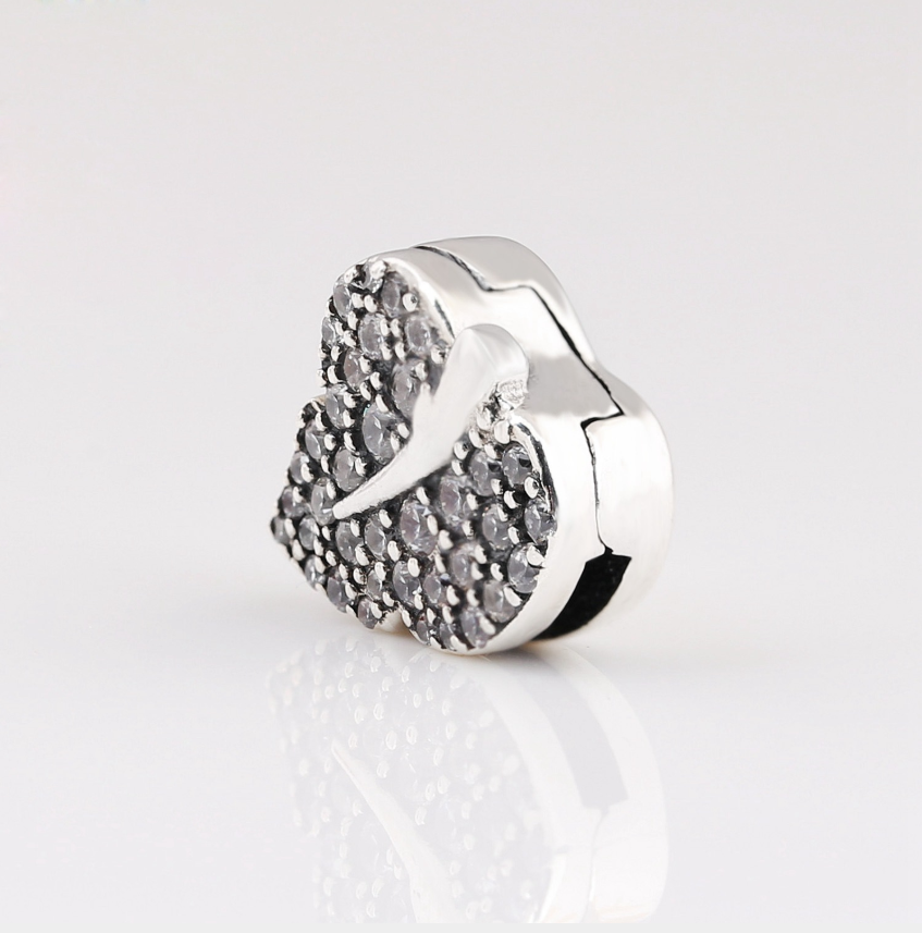 pandora reflexions sparkling leaf clip charm s925 ale