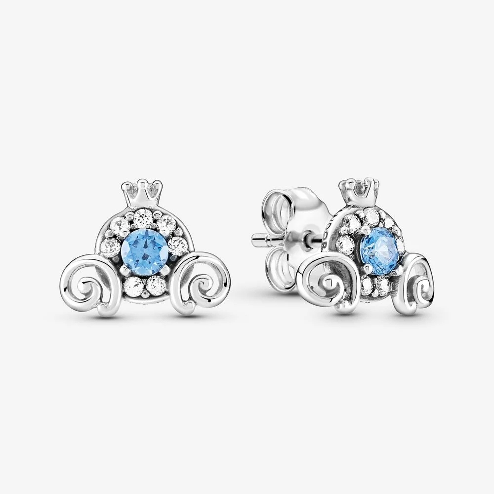 pandora cinderella pumpkin coach stud earrings winter silver s925