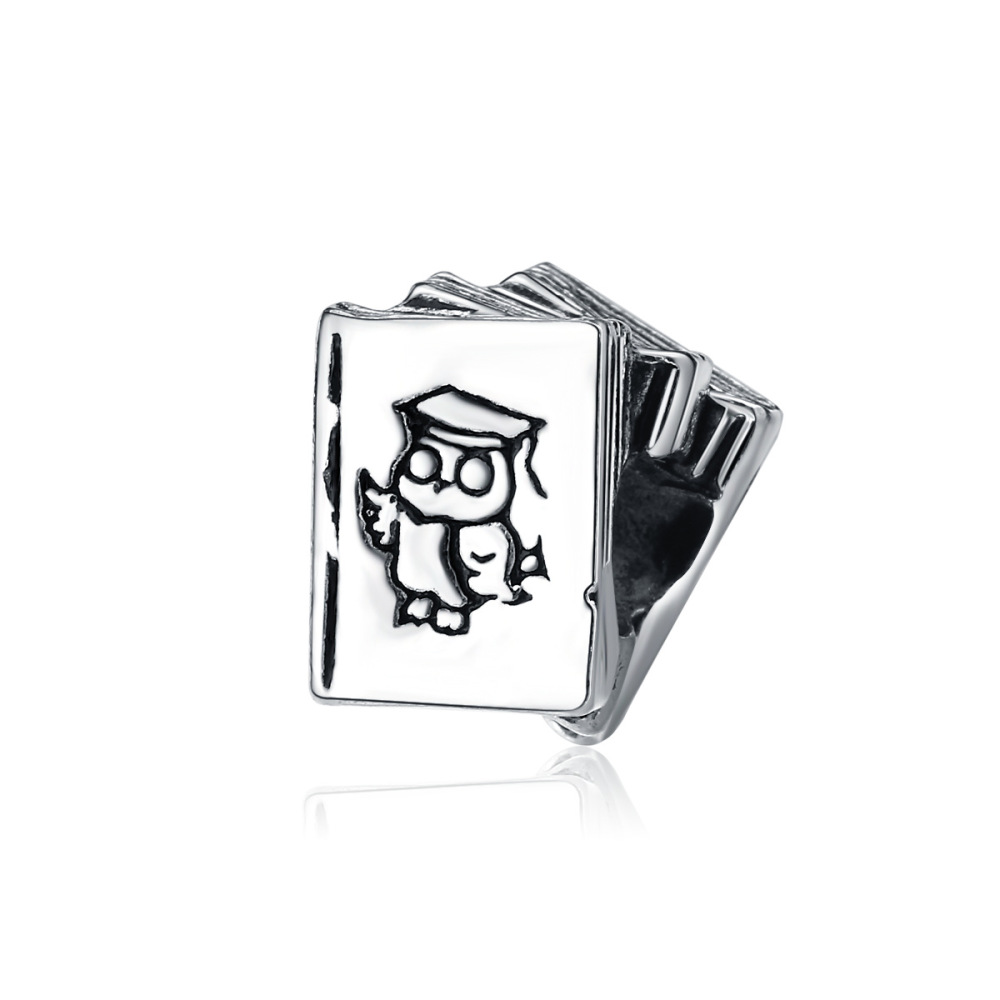 pandora sterling silver study books bead