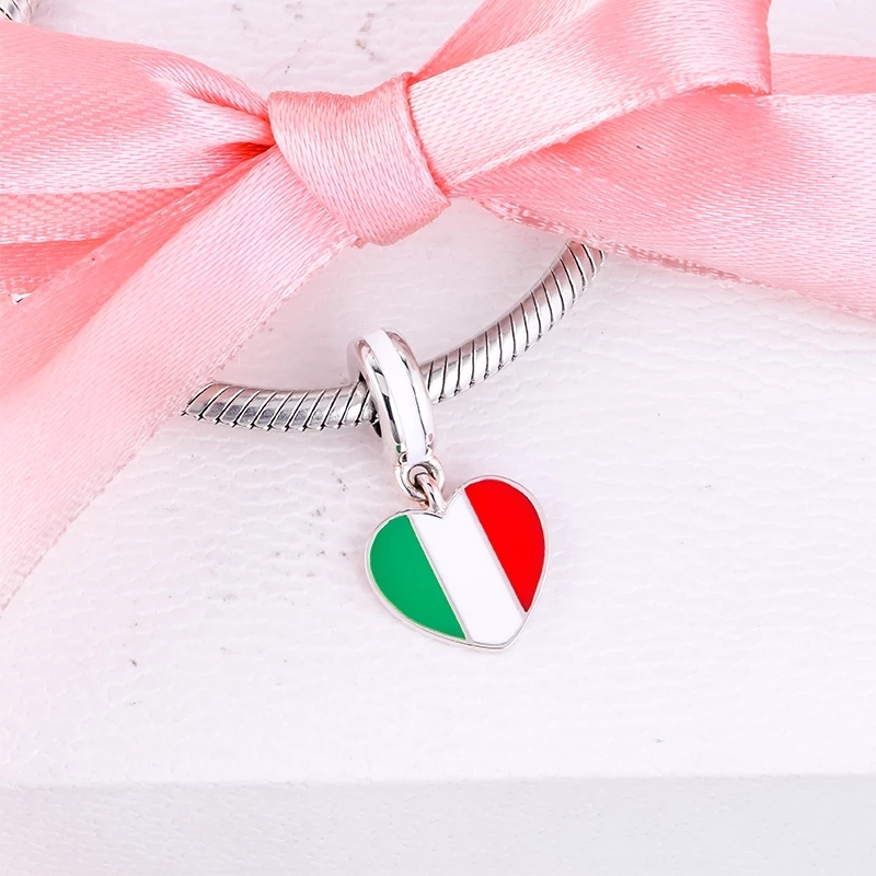 pandora, france heart flag pendant charm, paris, travel, trip New Zealand Spain Italy Germany Russia