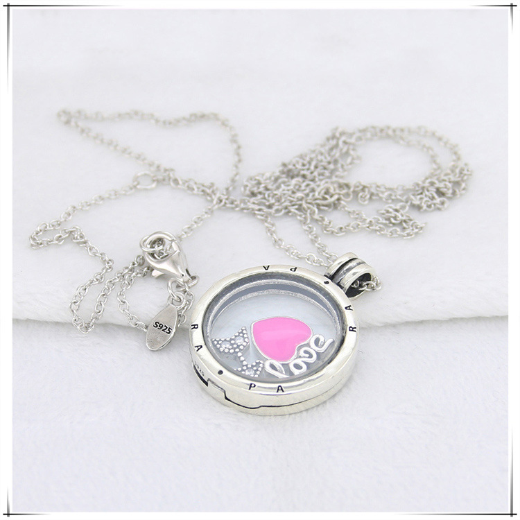 pandora floating locket necklace & love feelings petites locket charms s925 ale
