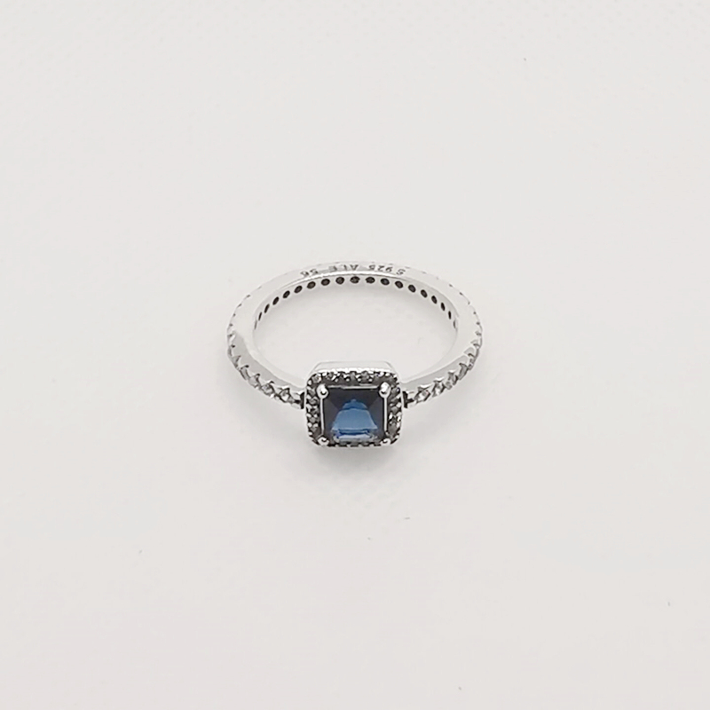 pandora timeless elegance ring blue & clear