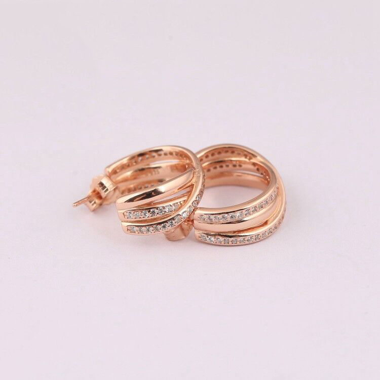 pandora entwined hoop earrings gold rose s925 silver sterling 2020