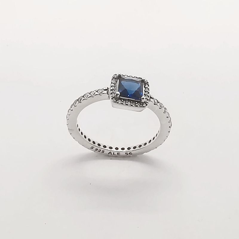 pandora timeless elegance ring blue & clear