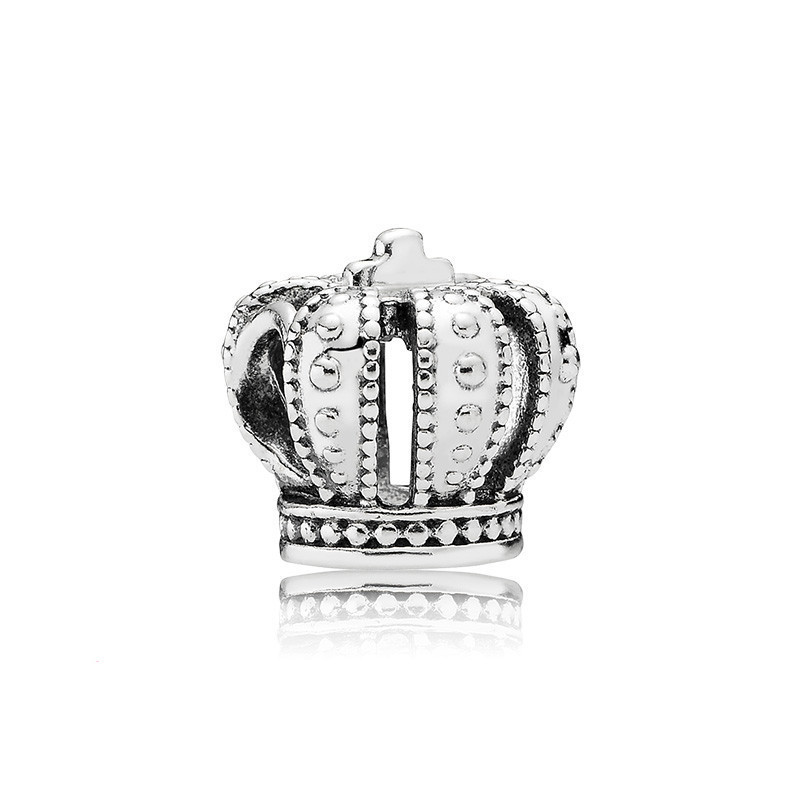 sterling silver cz pandora crown charm