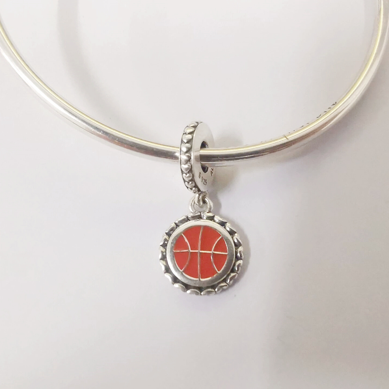 pandora basketball dangle mixed enamel charm