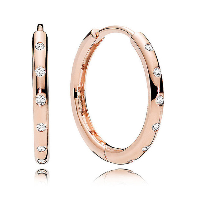 pandora rose droplets hoop earrings
