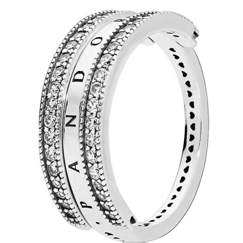 PANDORA FLIPPING HEARTS OF PANDORA RING S925 ALE STERLING SILVER