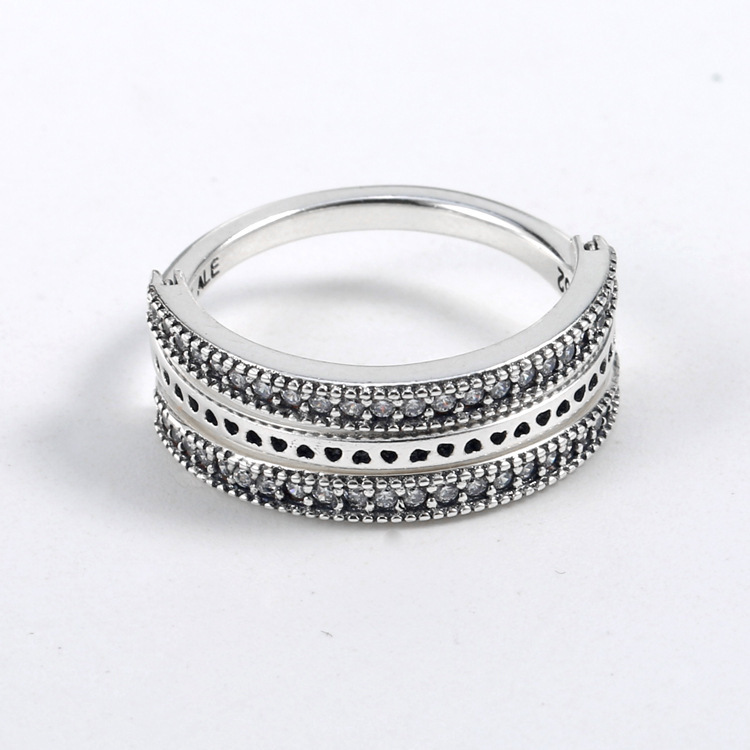PANDORA FLIPPING HEARTS OF PANDORA RING S925 ALE STERLING SILVER