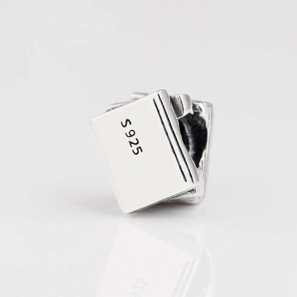 pandora sterling silver study books bead
