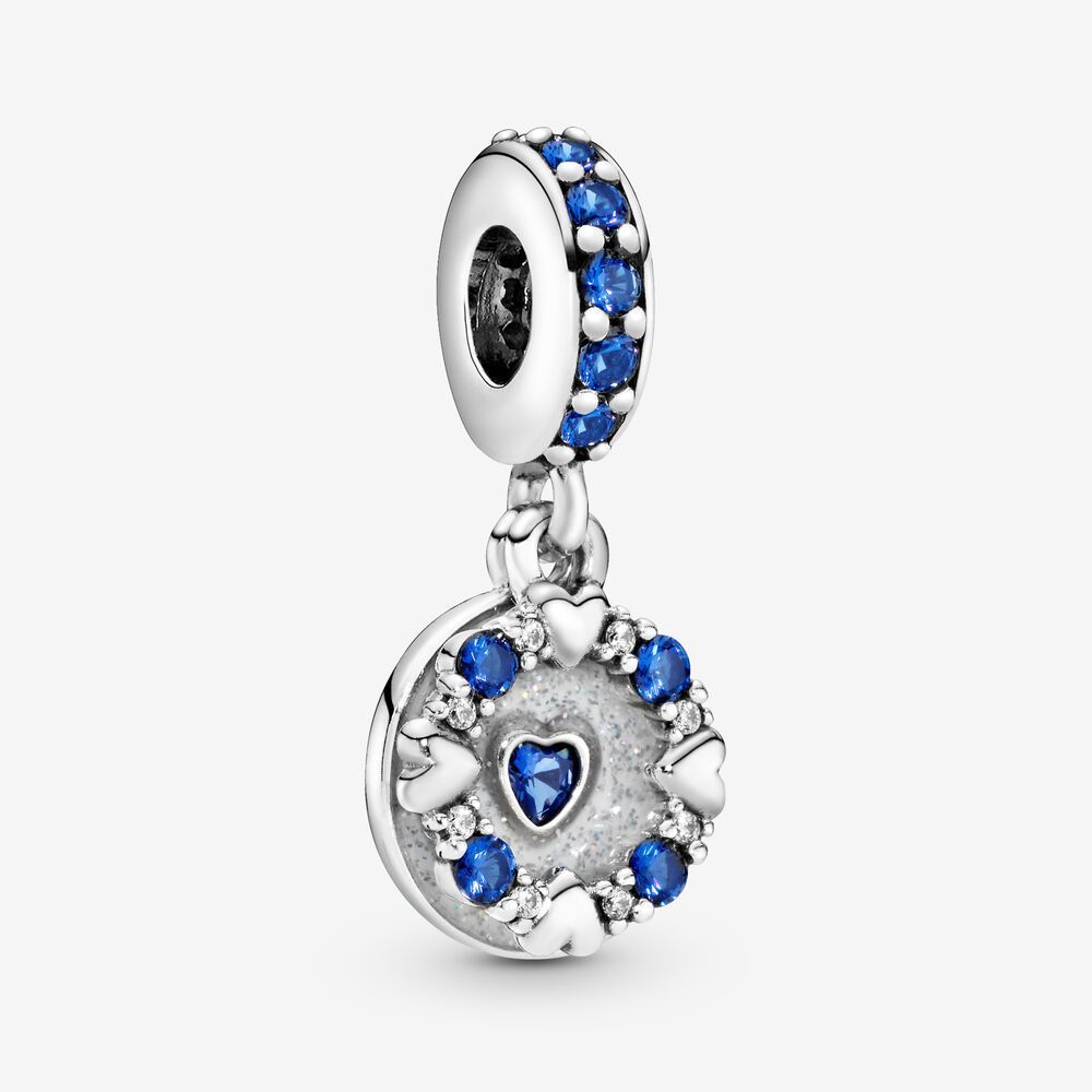 pandora blue sparkling hearts dangle charm new with gift pouch uk