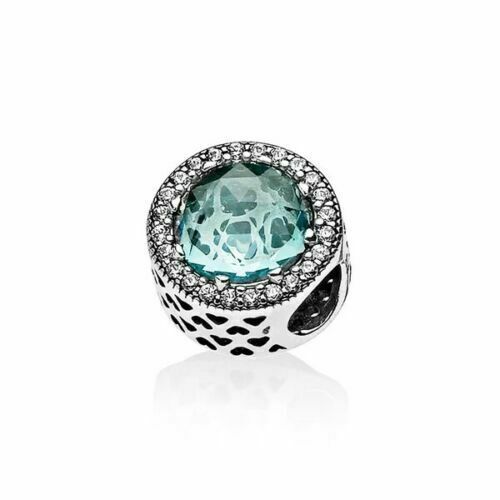 pandora radiant hea​rts glacier blue crystals clear cz
